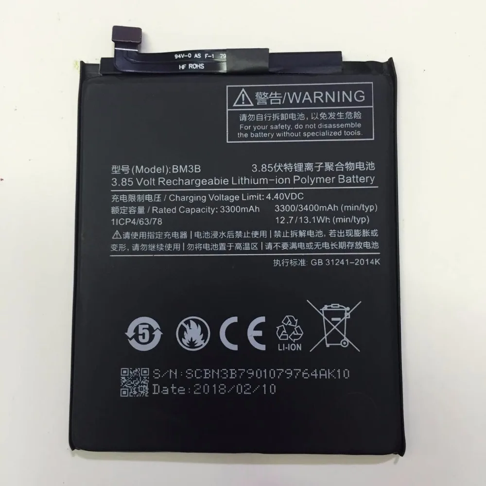 

2018 NEW 3400mAh BM3B Battery with glue sticker For Xiaomi Mi Mix 2 2S II Mix2 Mix2S 5.99"