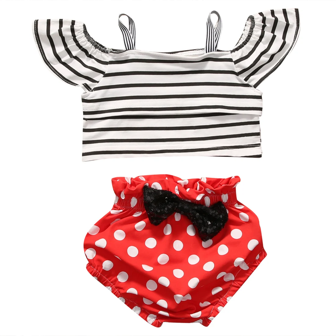 

2019 new toddler Newborn Cartoon Toddler Baby Girls Outfits Clothes T-shirt Tops+Diaper Cover 2PCS Sets