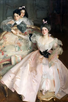 

Classical figurative painting canvas portrait art poster picture court painting Sargent Mrs. Carl Meyer and Her Two Children