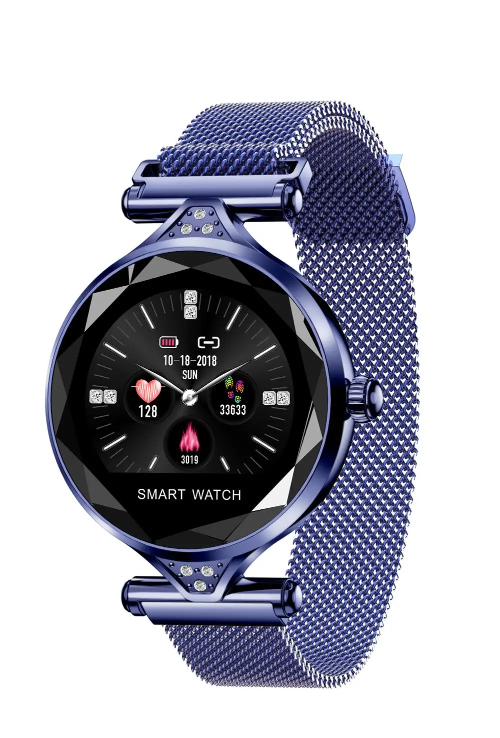 H1 Women Fashion Smart Watch Blood Pressure Heart Rate Monitor Fitness Tracker Bracelet lady Smartwatch Diamond Color Screen