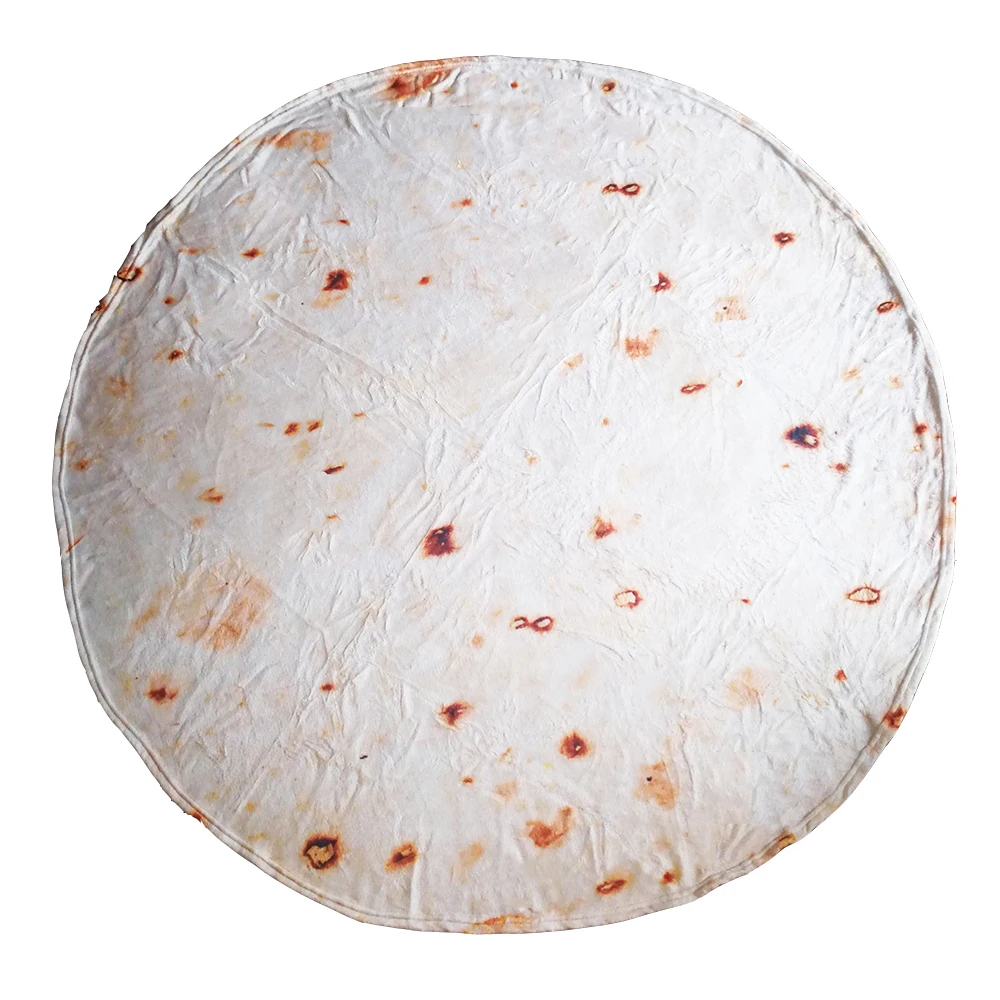 

280Gsm Round Shape Tortilla Flannel Blankets Super Soft Burrito Throw Sofa Cover Travel Plane Wrap Blankets