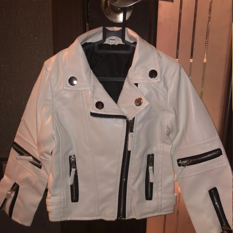 

boys and girls PU jacket 1-7 years old baby children coat zipper motorcycle leather kids Clothes spring autumn Gift for kids