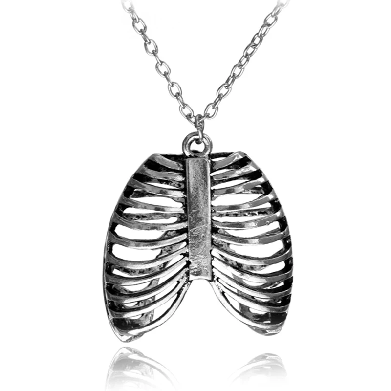 Gothic Novelty Anatomy Anatomical Human Ribs Pendant Necklace Retro