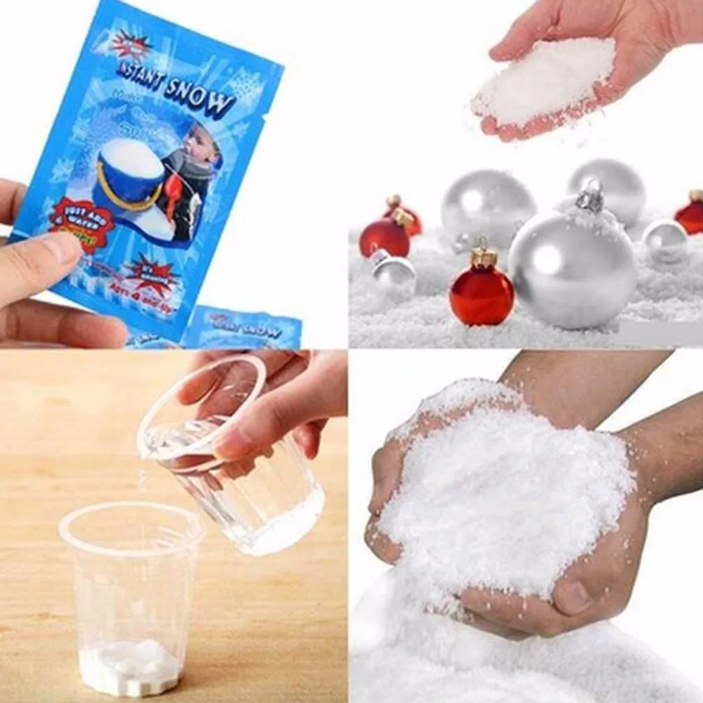 Fashion 10 Pcs Fake Magic Instant Artificial Snow Scene Play Frozen Wedding Christmas Outdoor Decoration Supplies