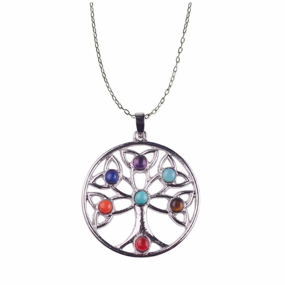 7 chakra stone yoga necklace Reiki Spiritual healing necklace for Chakra balancing Women