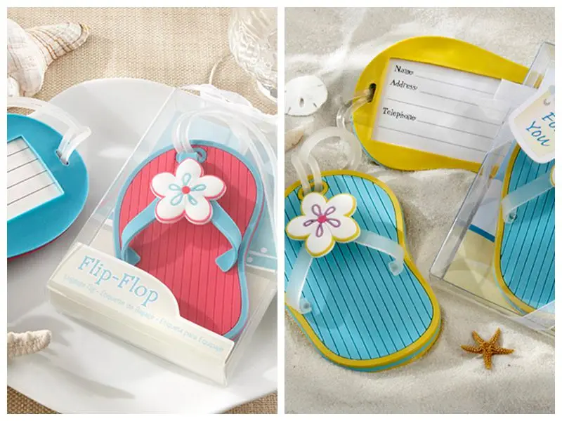 (100 Pieces/lot) Summer Wedding Gift of Flip Flop Luggage Tag in Beach
