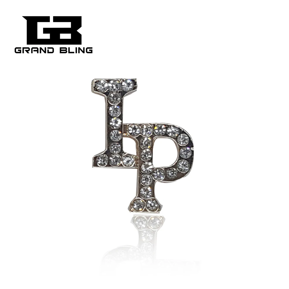 

Grandbling Rhinestone Words Letter " IP" Brooches Choker Broches Free Shipping