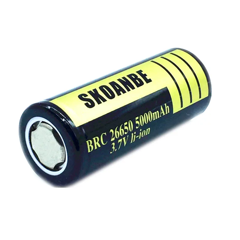 Аккумулятор SKOANBE 26650 аккумулятор 5000mAh3.7v литий ионный фактическая