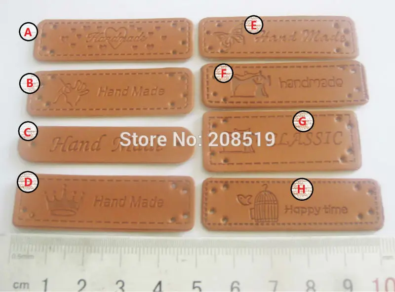 

L0004 Customize 50pcs PU Leather Labels Handmade garment Labels 15MM*50MM sewing accessories