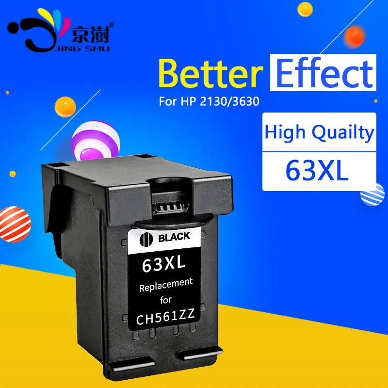 refilled black ink cartridge 63XL 63 xl replacement for HP 63 ink