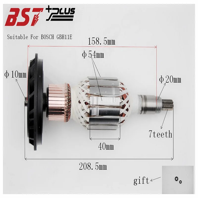 AC220V-240V ROTOR/ARMATURE SUITABLE FOR BOSCH GBH11E DEMOLITION HAMMER AC220V-240V ROTOR/ARMATURE SUITABLE FOR BOSCH GBH11E DEMOLITION HAMMER