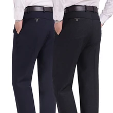 2838 осень зима толстые среднего возраста мужские формальные брюки для мужчин прямого размера плюс Pantalon костюм Homme платье брюки свободные