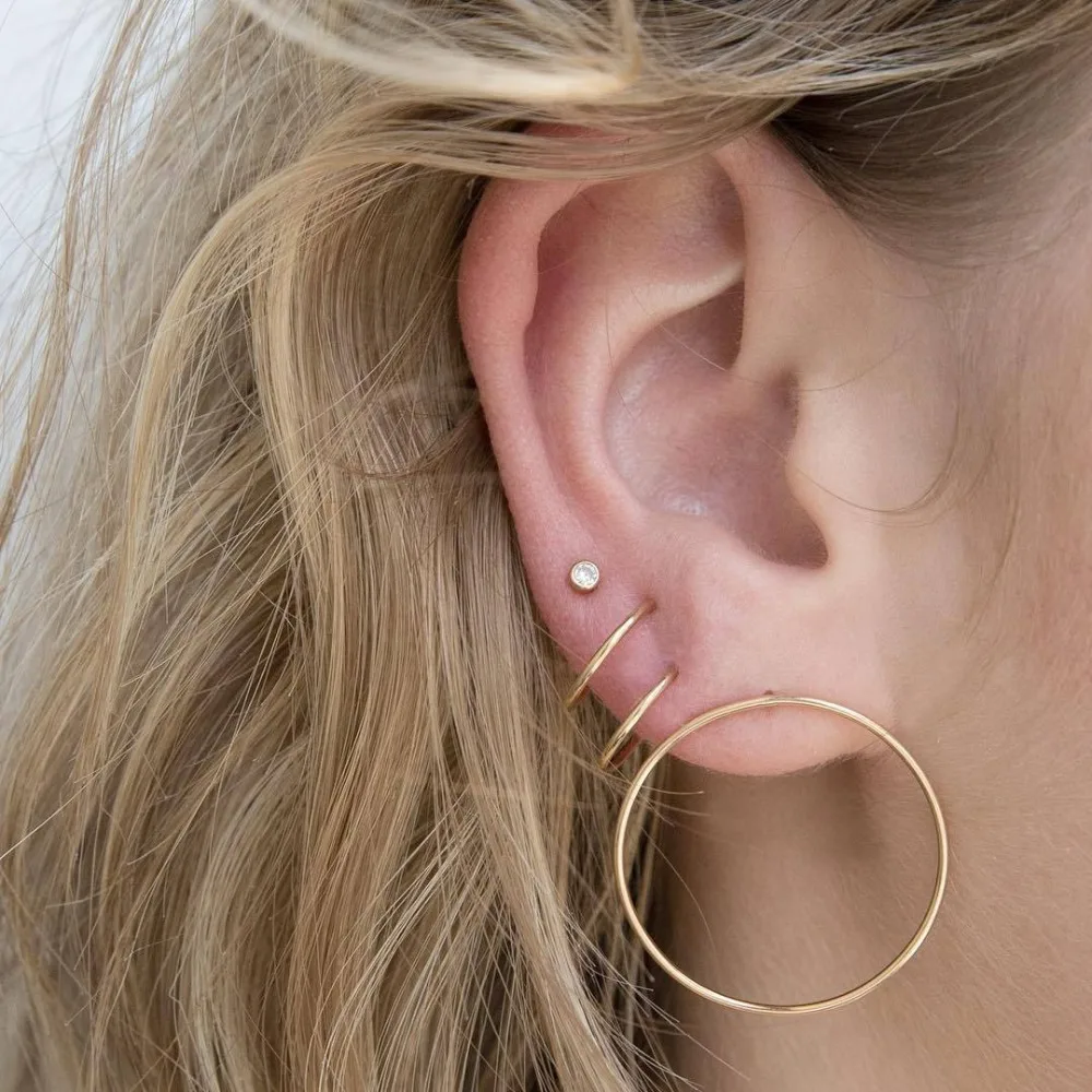 

6 Pcs/set Women New Fashion Earrings Punk Simple Gold Simple Circle Earrings for Ladies Gifts Party Stud Earrings Accessories