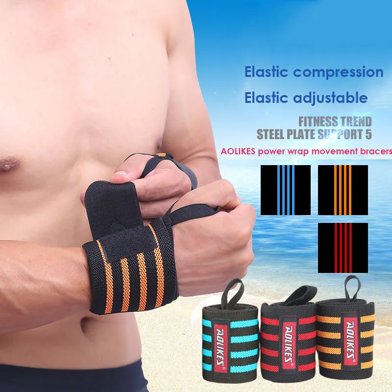 AOLIKES 1Pair Hand Safety Support Polyester Wrist Strap font b Weight b font font b Lifting