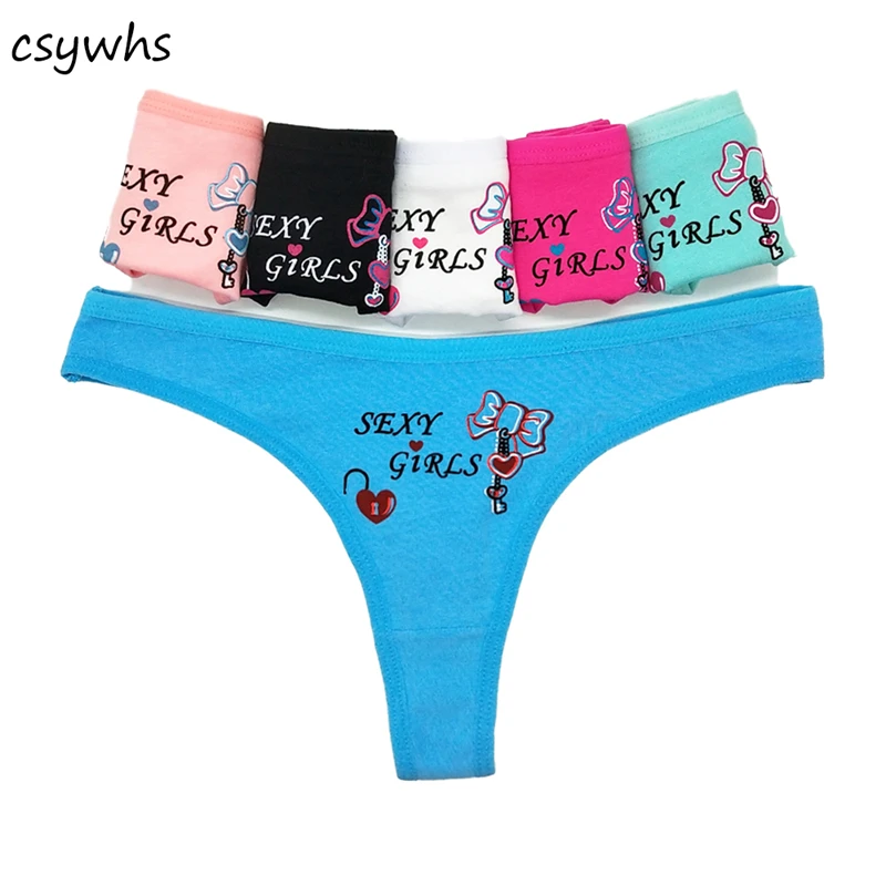 CSYWHS 6 шт. M L XL женские хлопковые стринги сексуальные трусики для девочек с