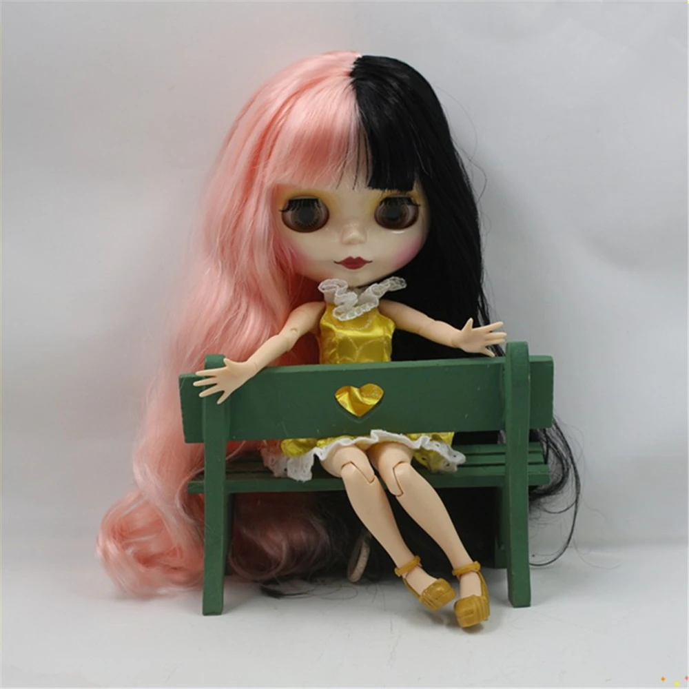 Ледяной DBS Blyth кукольные длинные вьющиеся смешанный Цвет цвета: розовый и черный