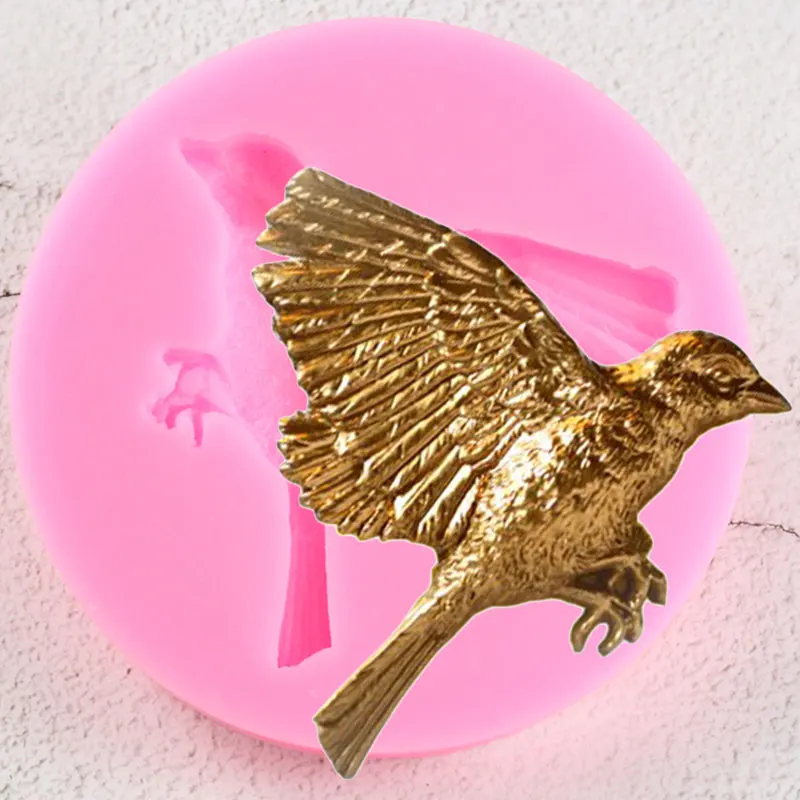

3D Bird Silicone Mold DIY Fondant Cake Decorating Tools Cupcake Topper Candy Chocolate Gumpaste Mould Polymer Clay Jewelry Mould
