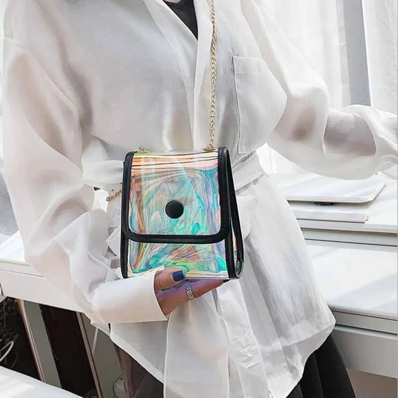 

Transparent PVC Shoulder Bags Women Candy Color Women Jelly Bags Purse Solid Color Handbags sac a main femme Crossbody Bag