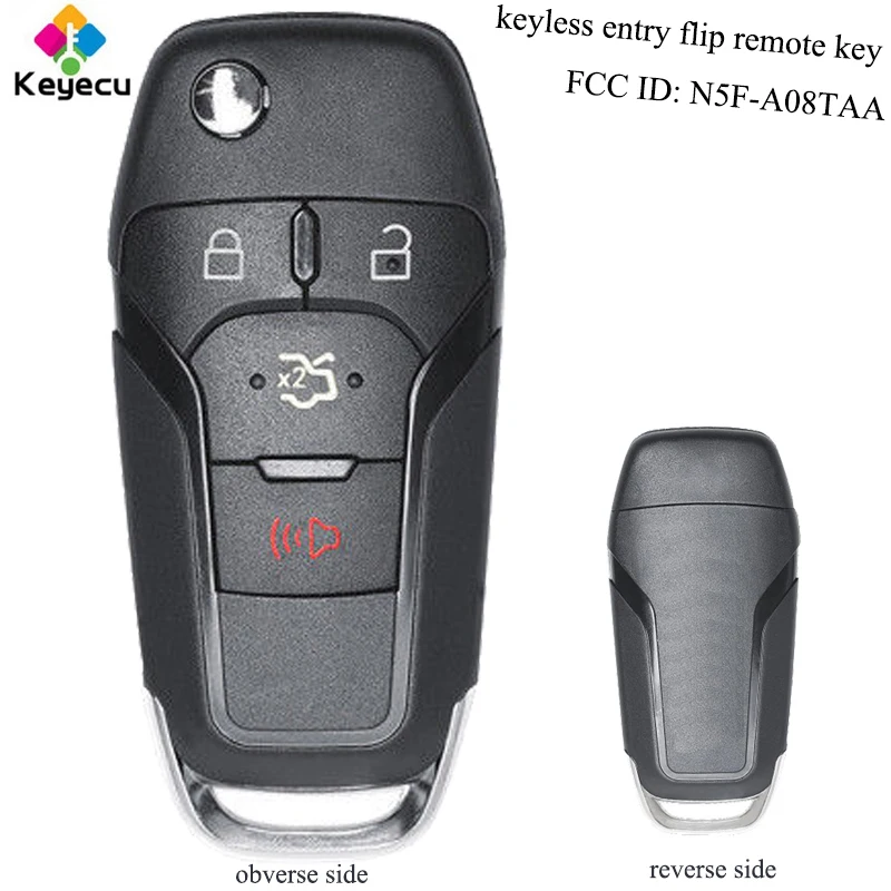 

KEYECU Keyless Entry Flip Remote Control Key With 4 Button & 315MHz - FOB for Ford Fusion 2013 2014 2015 2016 FCC ID: N5F-A08TAA