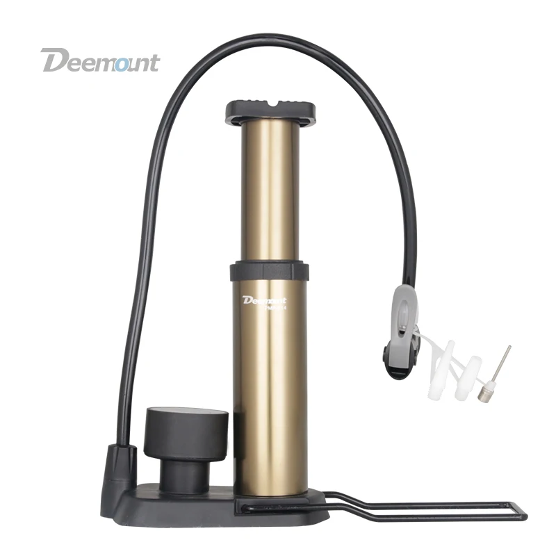 Kopen Deemount Fiets Pomp Inflator 160PSI Gauge Voetpedaal Draagbare Floor Air Inflator Externe Slang Past Presta Schrader PMP014