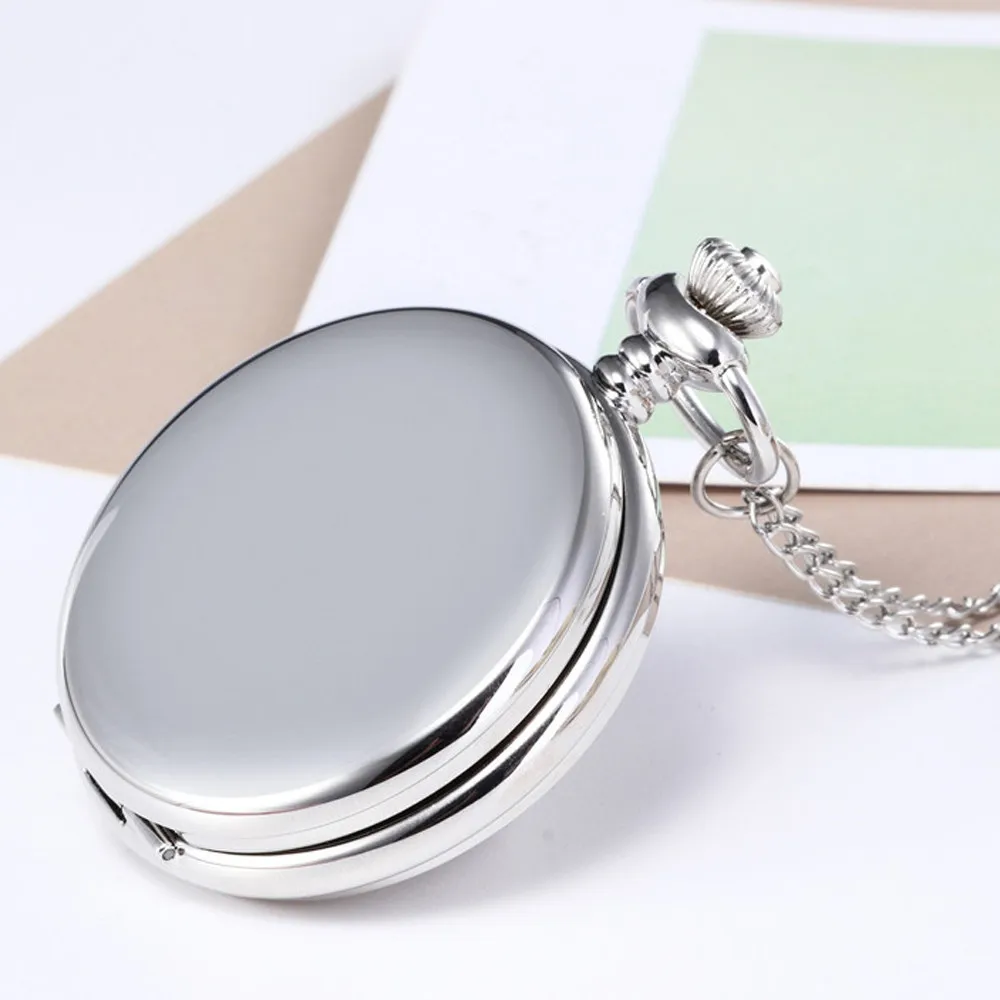 Унисекс ретро карманные часы модные бронзовые цепочки ожерелье зеркальные серебряные карманные часы мужские часы reloj de bolsillo дропшиппинг