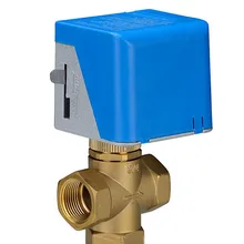 2 провода Электрический моторизованный латунный 3-ходовой шаровой клапан для вентиляторный доводчик с водяным охлаждением Кондиционер DN15 DN20 DN25 DN32 AC/DC 24V 110V 220V