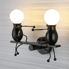 Современные Очаровательная Люстра Творческий железные люди лампа Элегантный Настенные светильники вешалка настенные светильники для гостиной спальня бар# ES