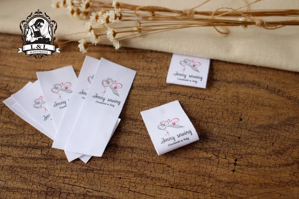 

Custom Sewing labels / brand labels, Custom Clothing Tags, Cotton Ribbon label, Folding labels (MD17)