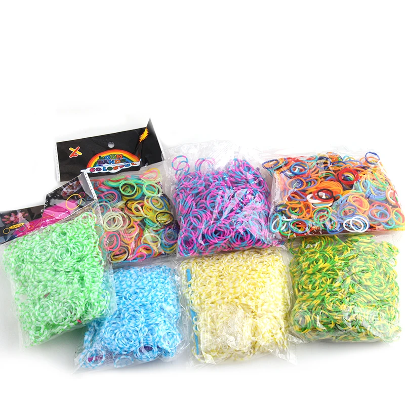 8 bag mix Loom Bands 600 bands/pack Rubber loom bands kit for kids DIY bracelets mix rubber bands set