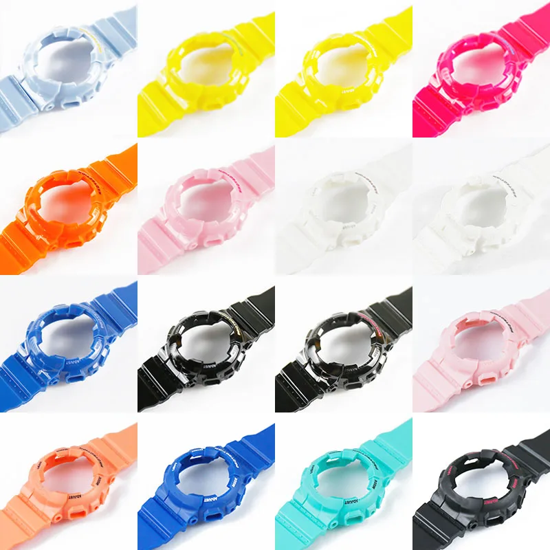 Resin strap female pin buckle watch accessories strap case for Casio BABY-G BA-111 110 112 120 waterproof rubber strap men 
