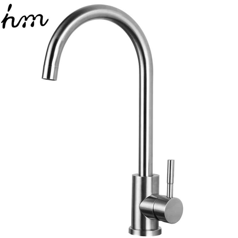 hm 360 Degree Cold and Hot Kitchen Tap Single Hole Water Tap SUS304 Stainless Steel Kitchen Faucets - 32888236969