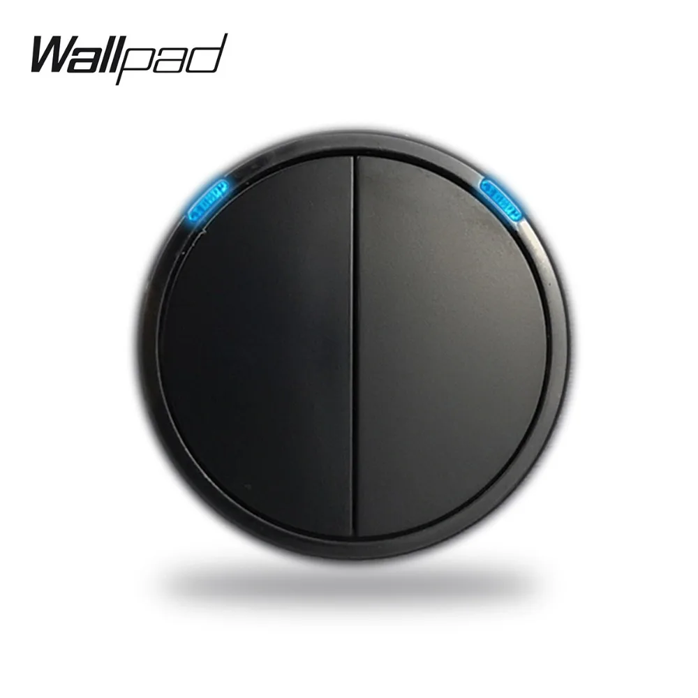 

Wallpad L6 Modular White Black 2 Gang 1 Way Push Return Button Wall Light Power Switch DIY Free Combination