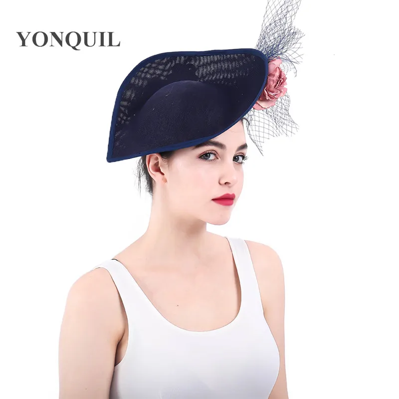 Navy Kenducky millinery вуалетки элегантные женские вуалетки шляпа с вуалью свадебные аксессуары для волос с повязкой на голову или заколками