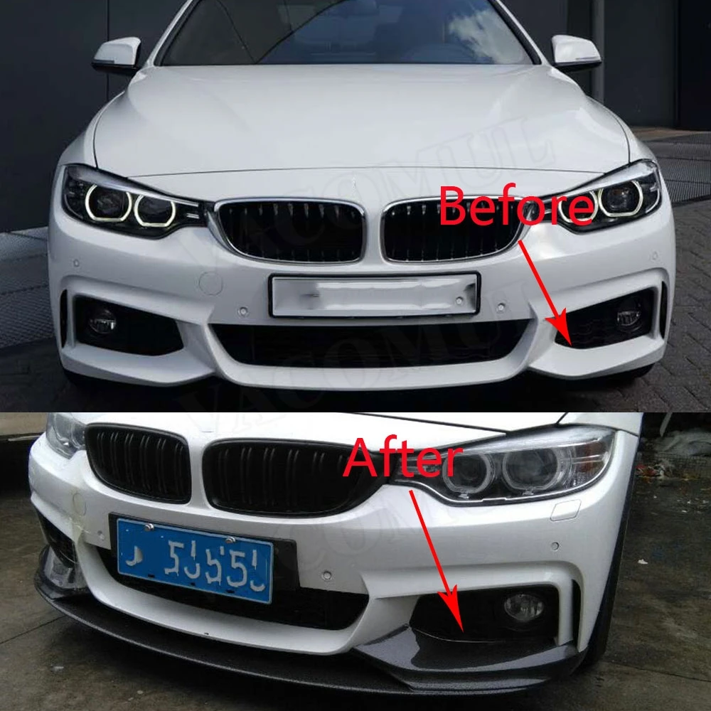 Углеродное волокно передний спойлер бампер подбородок протектор для BMW 4 серии F32