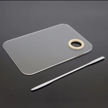 

Makeup Palette Nail Eye Shadow Tool +Stainless Spatula Makeup Mixing Palette Clear Cosmetic Acrylic Plate Kit