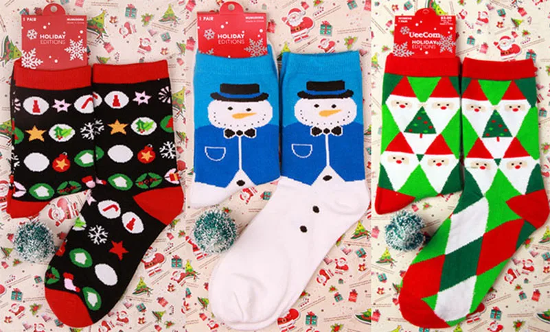 5 пар женских носков Meias теплые спортивные дезодоранты 15 для мужчин лося Снеговик Хлопковые женские носки Новогодние рождественские праздничные красные носки