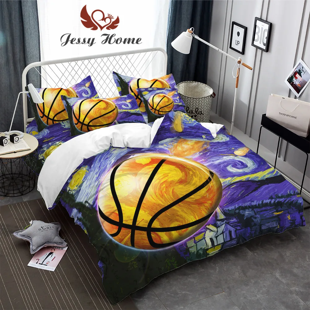 3/4 шт. Комплект постельного белья для мальчиков Звездная ночь basketable постельное белье плоский лист пододеяльник двойной с двумя наволочки для подушек