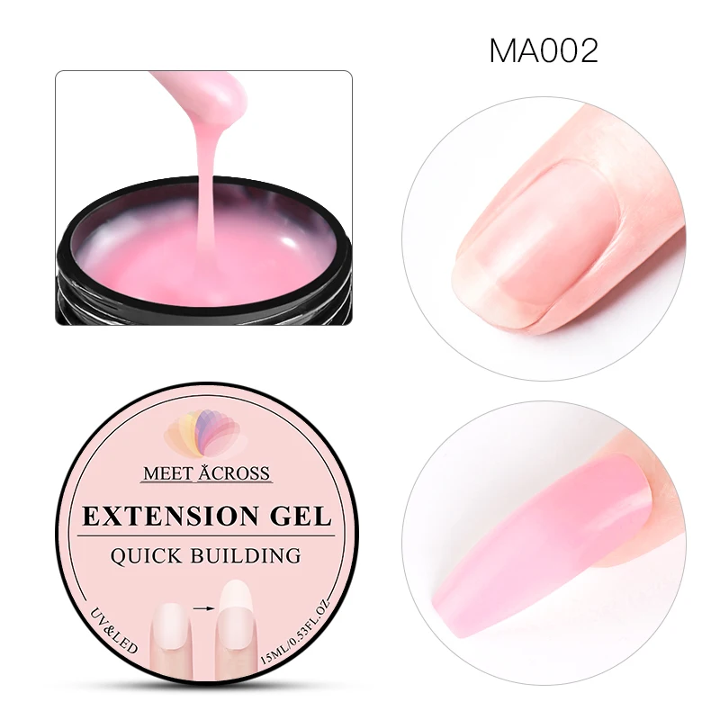 Гель для наращивания ногтей розового и белого цвета, УФ-гель, Кристальные ногти, прозрачный УФ-гель для наращивания ногтей для французского дизайна, маникюрный набор - Цвет: TS03014