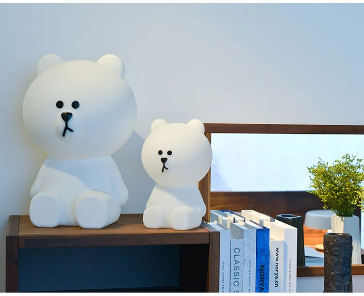 Медведь светодиодный ночник H30CM Регулируемая лампа настольная с милым рисунком зверушки в подарок для детей Детская комната спальня