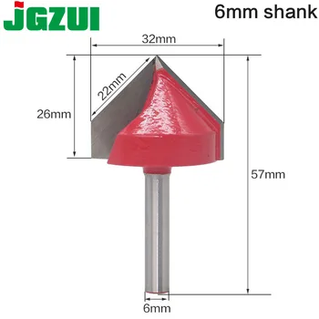 

90 Degree X 32" Diameter V Groove Router Bit - 6" Shank
