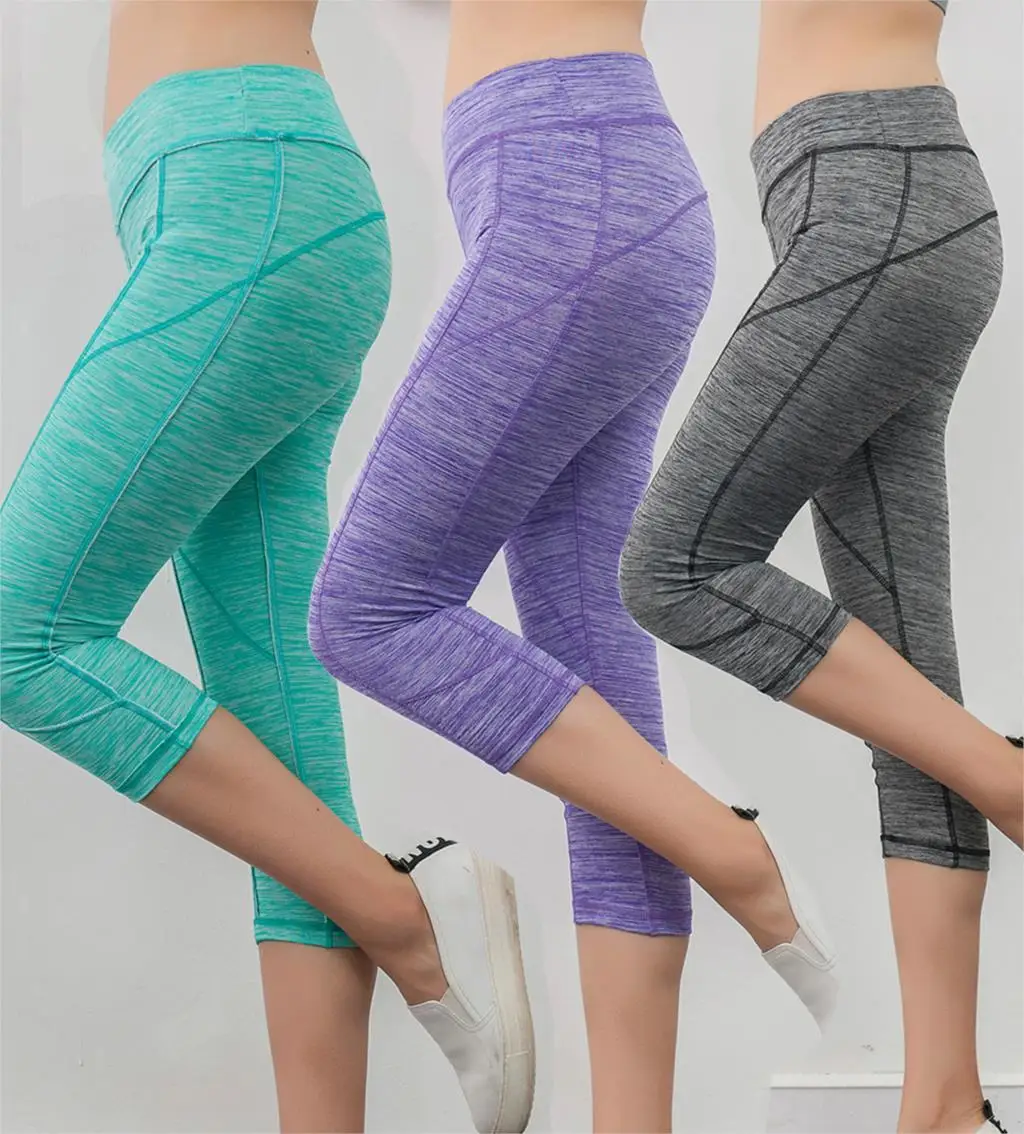 

Women Summer Fitness Leggings Short Sports Capris Pants Running Cropped Trousers Female High Waist Push Up Workout Gym Leggings