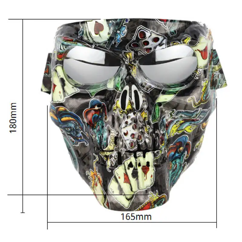 Máscara de Óculos de Proteção Esportes ao ar Óculos de Equitação da Motocicleta Off-road à Prova de Vento Diabo Tático Livre Rosto Escudo Máscara Boca 24 High Quality Automóveis e motos