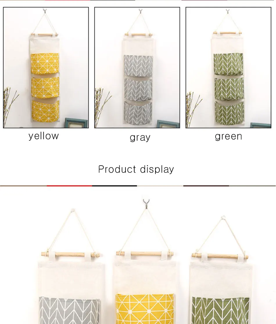 Cute Wall Sundry Cotton Line Hanging Organizer Bag Multi-layer Holder Makeup Rack Jewelry Storage Box Basket Home Decoration (2)