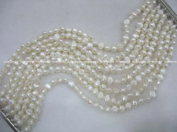

wholesale 8rows 7.5" white baroque freshwater pearl bracelet