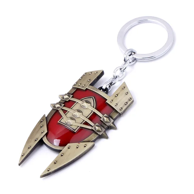LOL Shield Weapon model Keychain game accessories metal keyring for