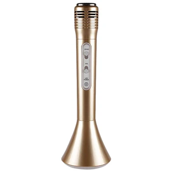 

Flash Led Light Wireless Bluetooth Condenser Microphone Ktv Player Mic Home Party Karaoke Hanheld Speaker Record Microphone