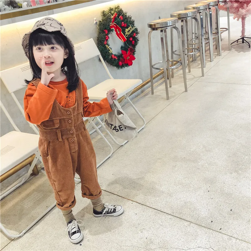 Hot selling autumn kids child 2018 clothes children overall pants for boys trousers girls corduroy pants jumpsuit for girls kids (23)
