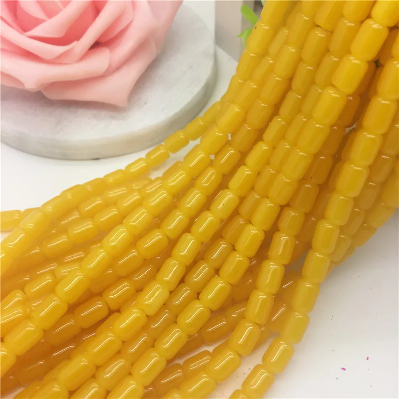 

30Pcs 6X8mm Cylinder Glass Spacer Loose Beads Jewelry Making#IM36