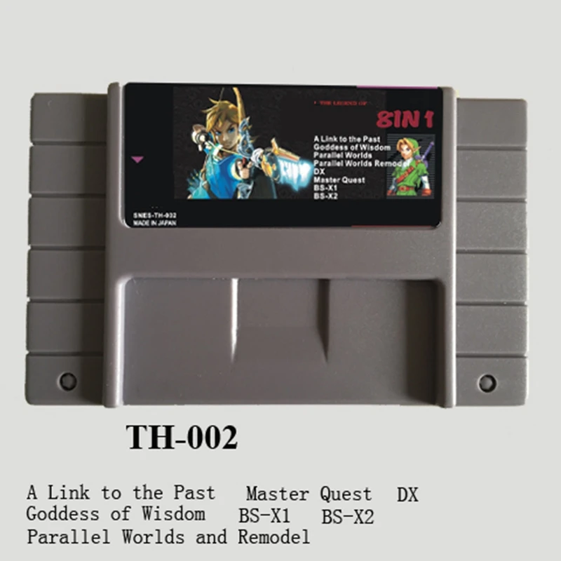 

Zeldaed Game Collecton 8 In 1 Save File 16 Bit Gray Game Card For USA NTSC Game Player