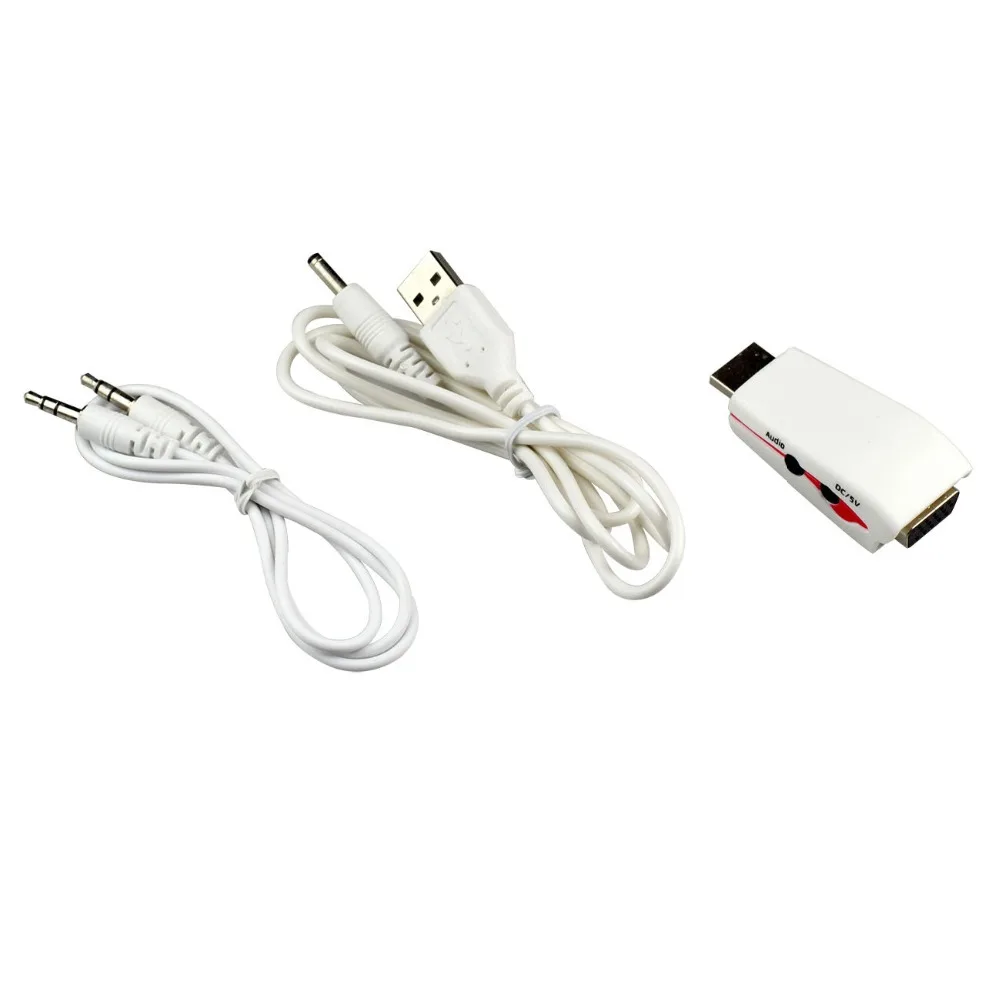 

1080P HDMI Male to VGA Female Video Converter Adapter +USB Power Audio Cable 1x
